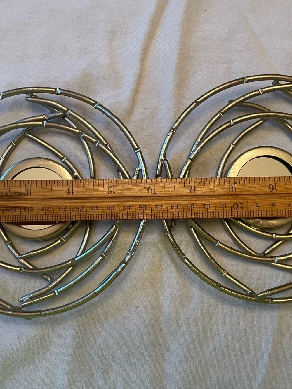 Silver Spiral Metal Wall Decor Mirror 3 Piece Set- Modern Home Accent